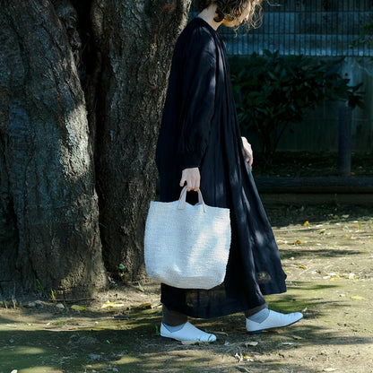 ［tatetoyoco］裂織りバッグ （経糸黒/ムジ）