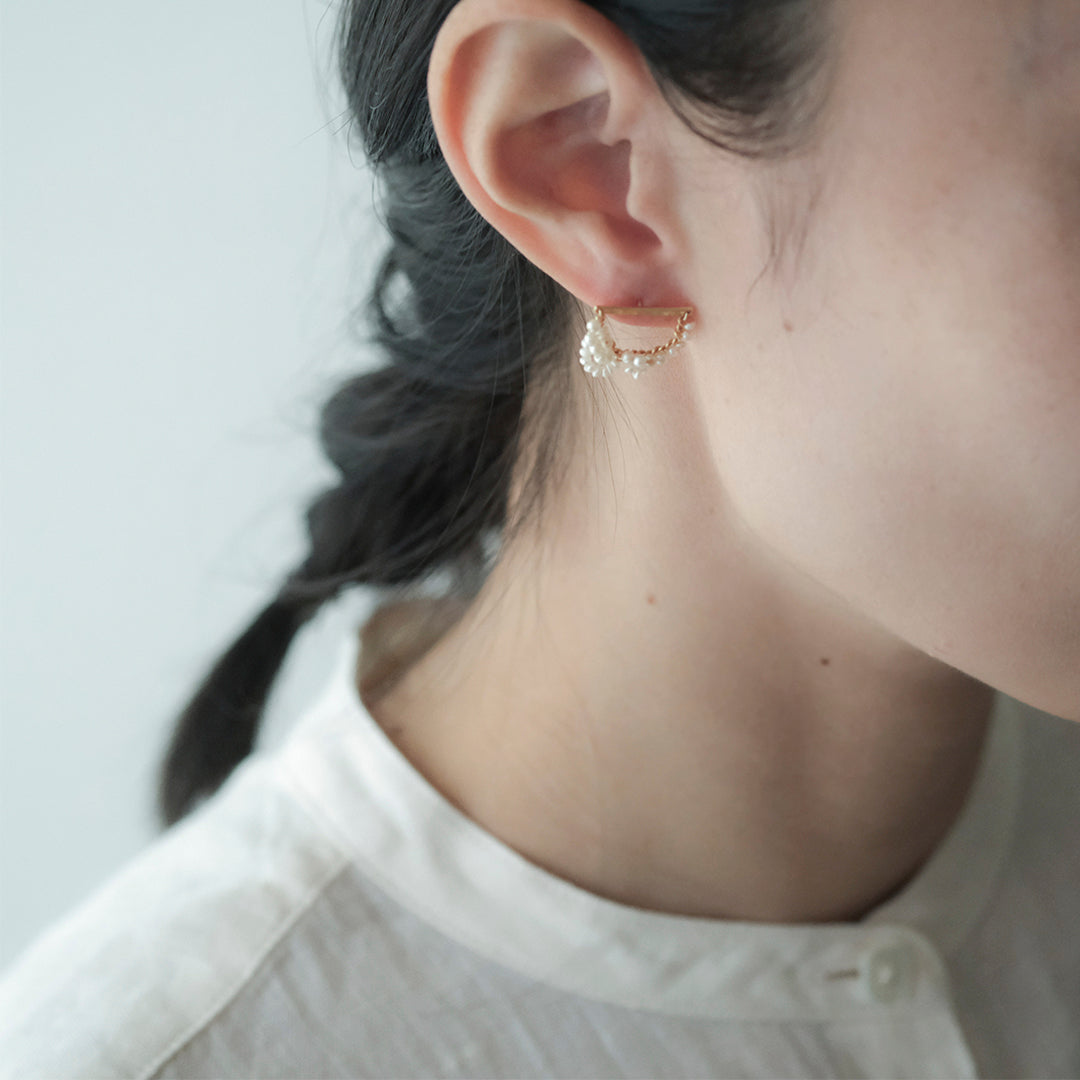 シュオ (shuo) ドロップパール ピアス シルバー K18コート　後藤由紀子 シュオ (shuo) ドロップパール ピアス シルバー K18コート 後藤由紀子