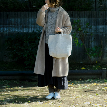 ［tatetoyoco］裂織りバッグ （経糸黒/ムジ）