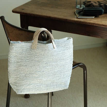 ［tatetoyoco］裂織りバッグ （経糸黒/ムジ）