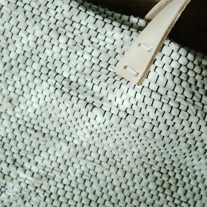 ［tatetoyoco］裂織りバッグ （経糸黒/ムジ）