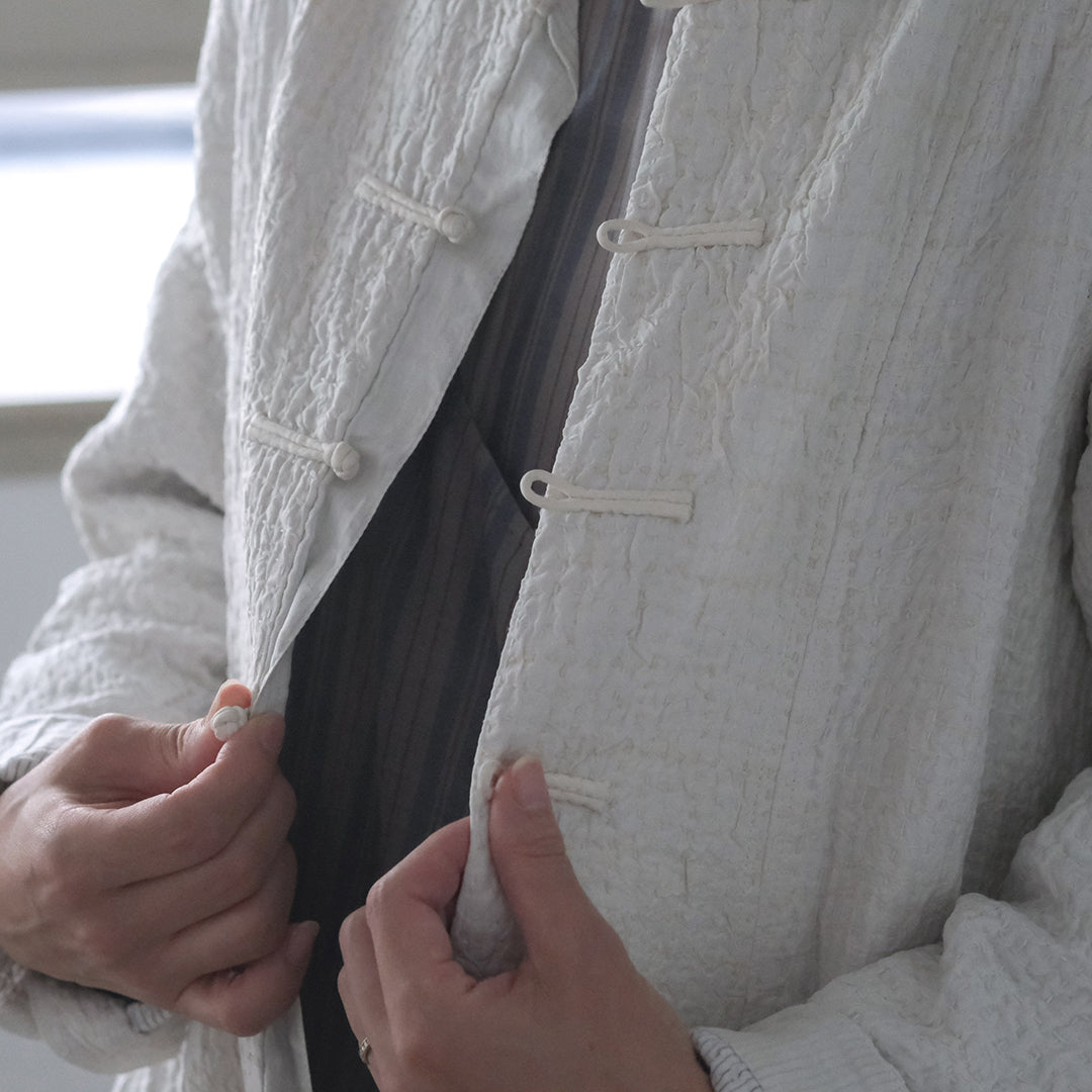 ［maku textiles］OKAMI 刺し子シルクコート