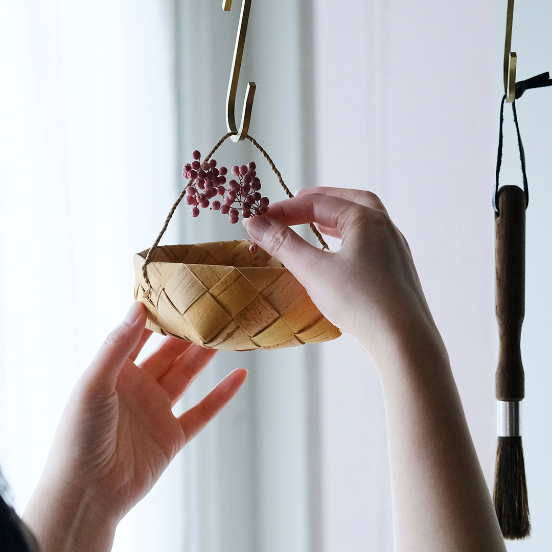 ［SUKOYA 迫田希久］シナハンドルのかご