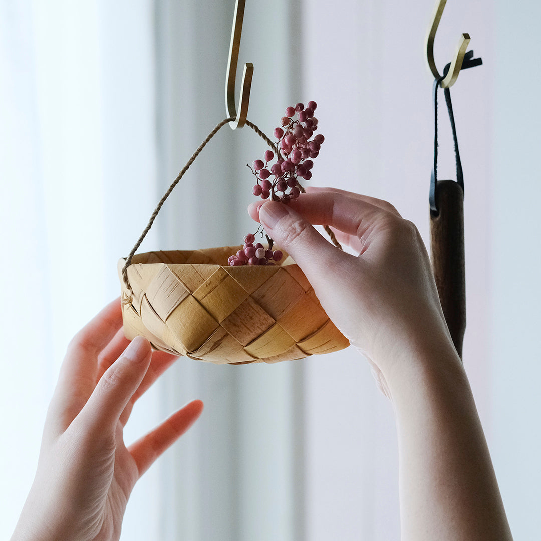 ［SUKOYA 迫田希久］シナハンドルのかご