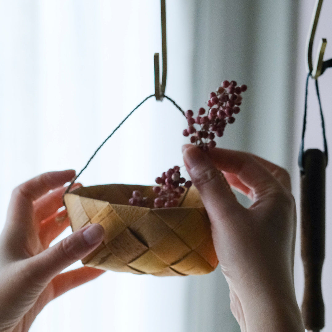 ［SUKOYA 迫田希久］シナハンドルのかご