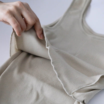 me.／スーピマコットンリブ パッド付きタンクトップ（me-18153）