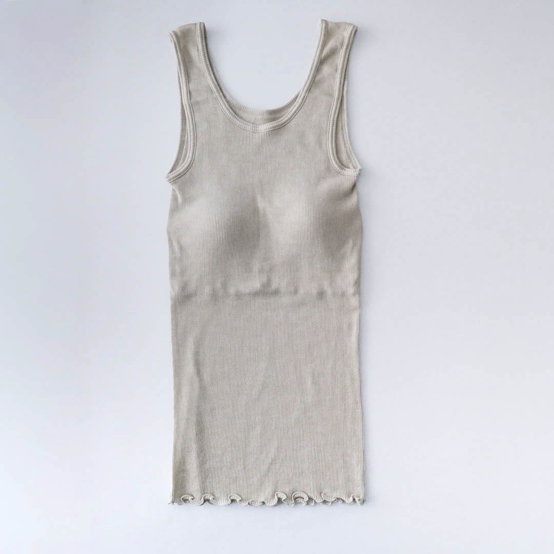 me.／スーピマコットンリブ パッド付きタンクトップ（me-18153）