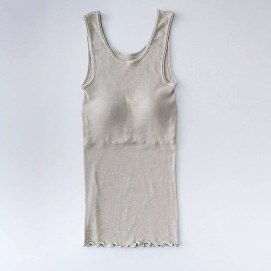 me.／スーピマコットンリブ パッド付きタンクトップ（me-18153）