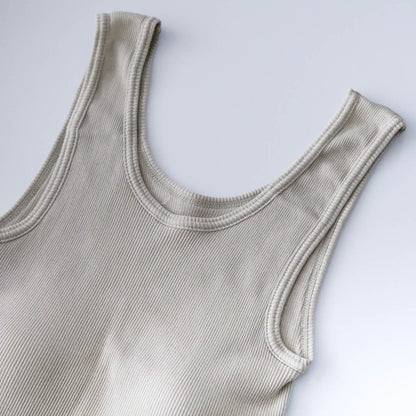 me.／スーピマコットンリブ パッド付きタンクトップ（me-18153）