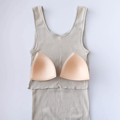 me.／スーピマコットンリブ パッド付きタンクトップ（me-18153）
