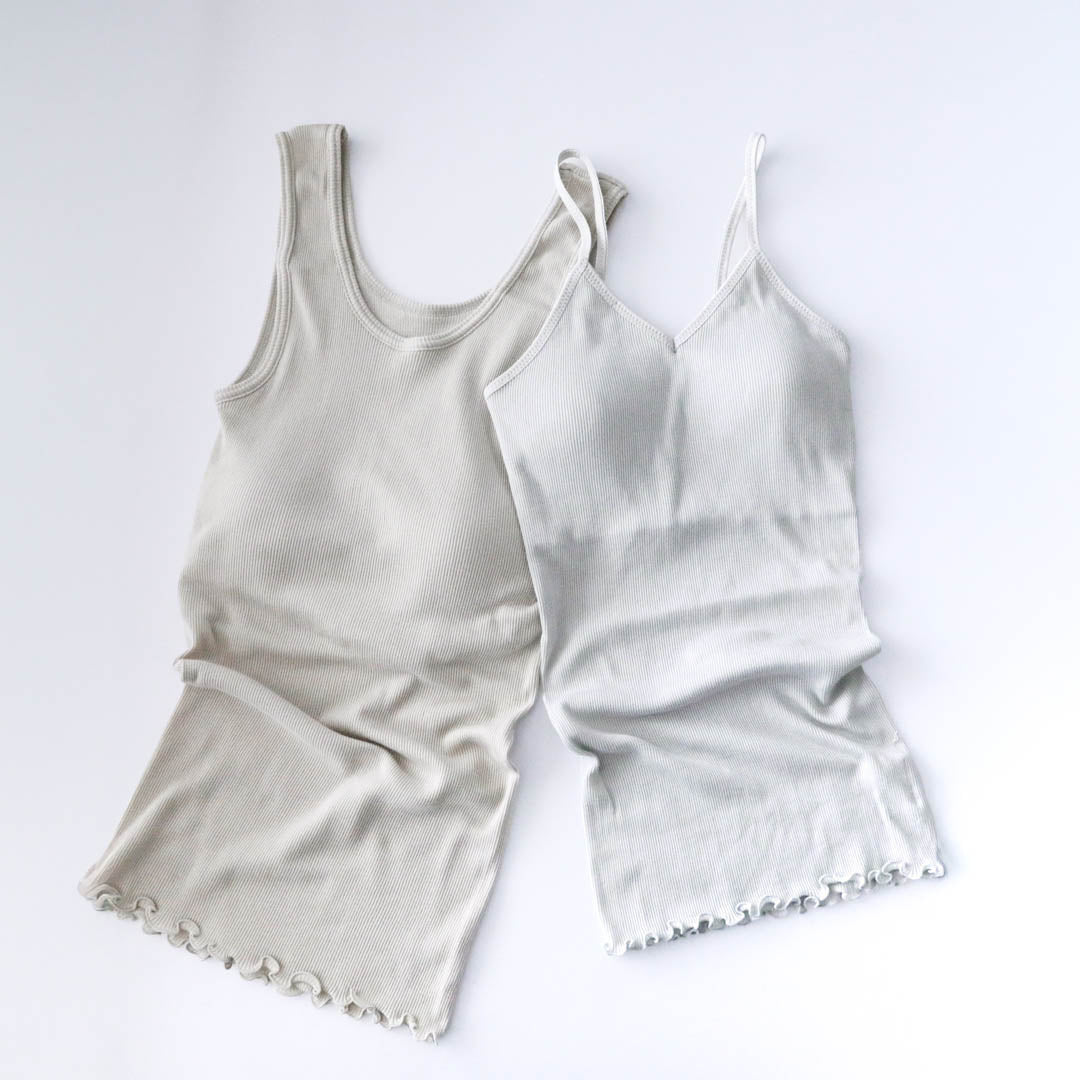 me.／スーピマコットンリブ パッド付きタンクトップ（me-18153）