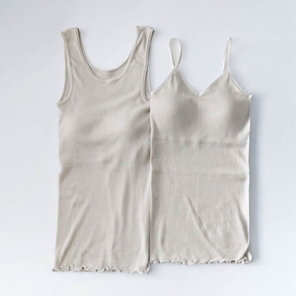 me.／スーピマコットンリブ パッド付きキャミソール（me-18152）