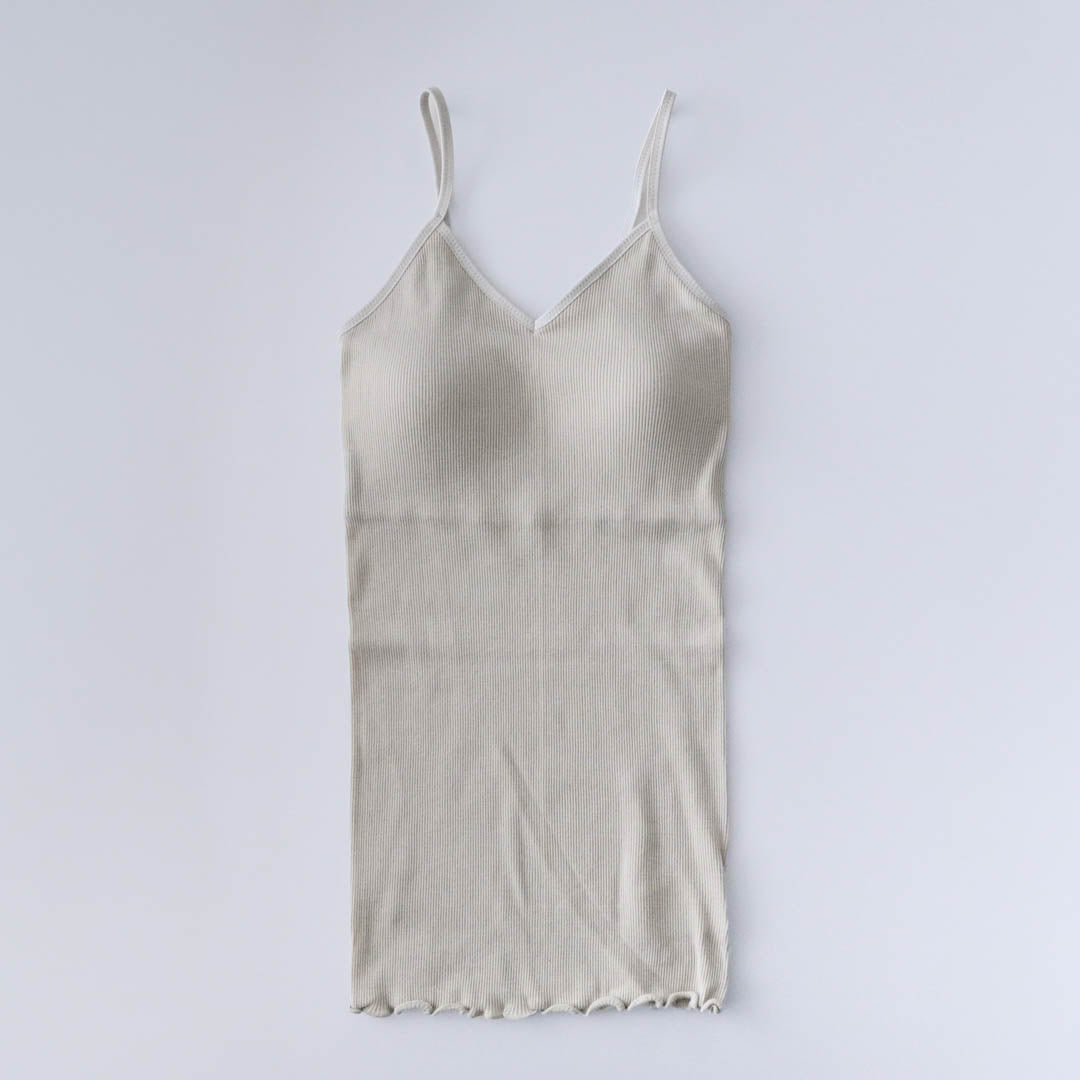 me.／スーピマコットンリブ パッド付きキャミソール（me-18152）