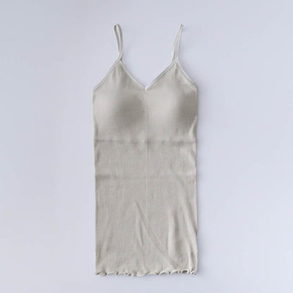 me.／スーピマコットンリブ パッド付きキャミソール（me-18152）