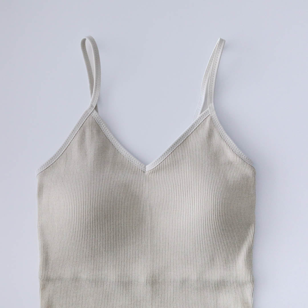 me.／スーピマコットンリブ パッド付きキャミソール（me-18152）