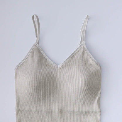 me.／スーピマコットンリブ パッド付きキャミソール（me-18152）