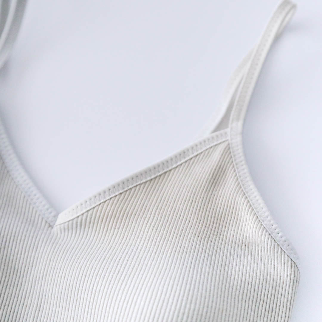 me.／スーピマコットンリブ パッド付きキャミソール（me-18152）