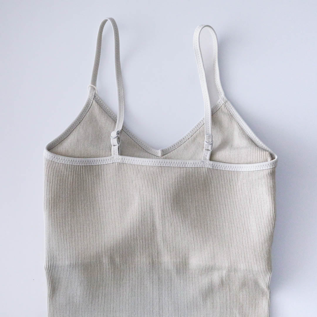 me.／スーピマコットンリブ パッド付きキャミソール（me-18152）