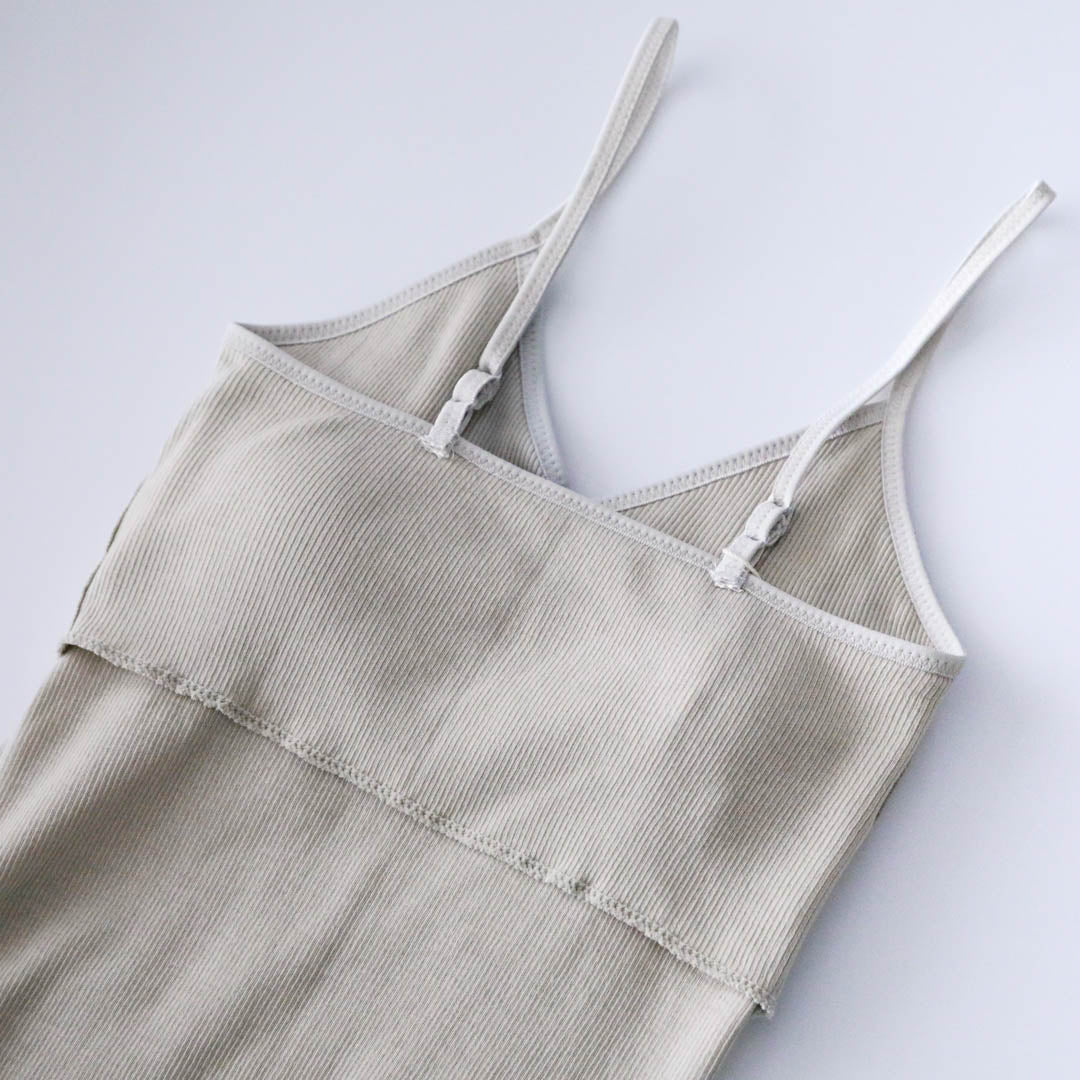 me.／スーピマコットンリブ パッド付きキャミソール（me-18152）