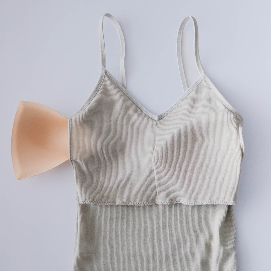 me.／スーピマコットンリブ パッド付きキャミソール（me-18152）