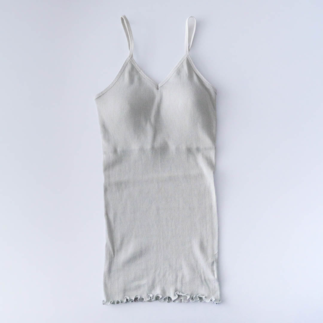 me.／スーピマコットンリブ パッド付きキャミソール（me-18152）