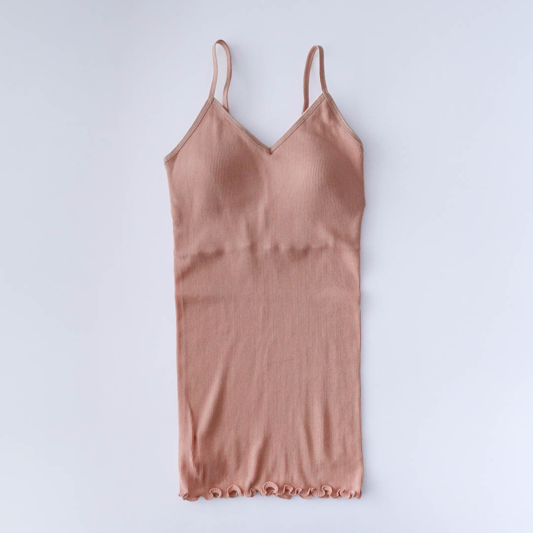 me.／スーピマコットンリブ パッド付きキャミソール（me-18152）