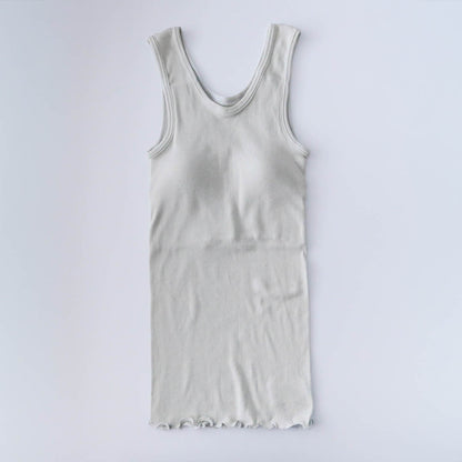 me.／スーピマコットンリブ パッド付きタンクトップ（me-18153）