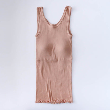 me.／スーピマコットンリブ パッド付きタンクトップ（me-18153）