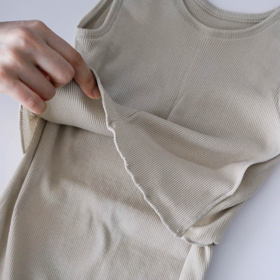 me.／スーピマコットンリブ パッド付きタンクトップ（me-18153）