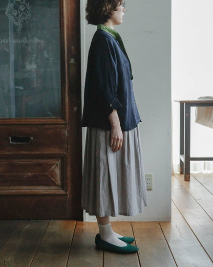 ENYO／TC26-2 タイカラーのブラウス ブルーマリン×アボカ