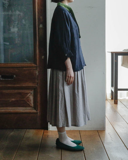 ENYO／TC26-2 タイカラーのブラウス ブルーマリン×アボカ