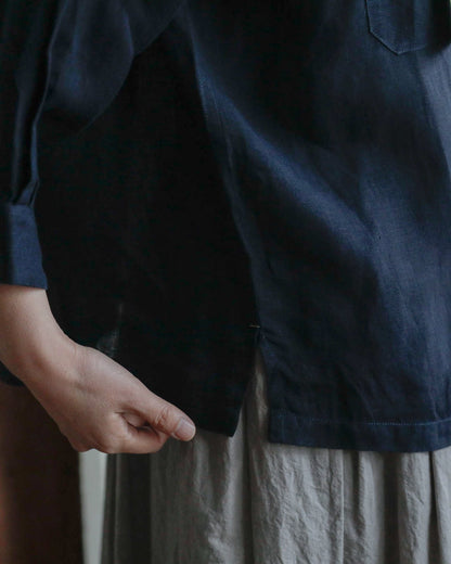 ENYO／TC26-2 タイカラーのブラウス ブルーマリン×アボカ