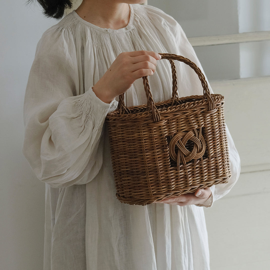 ［宮本工芸］あけびかご　薄型並み編みグニ手 特小（結び入り）