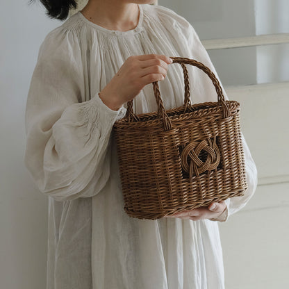 ［宮本工芸］あけびかご　薄型並み編みグニ手 特小（結び入り）