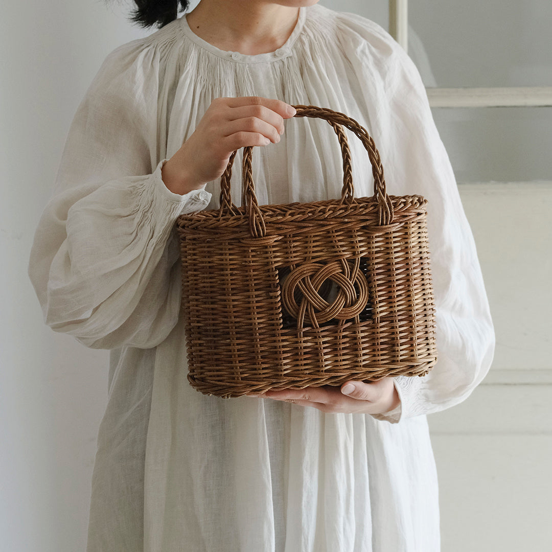 ［宮本工芸］あけびかご　薄型並み編みグニ手 特小（結び入り）
