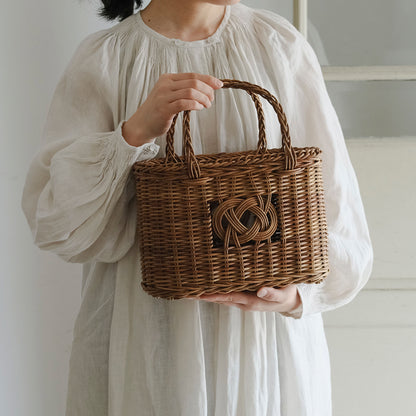 ［宮本工芸］あけびかご　薄型並み編みグニ手 特小（結び入り）