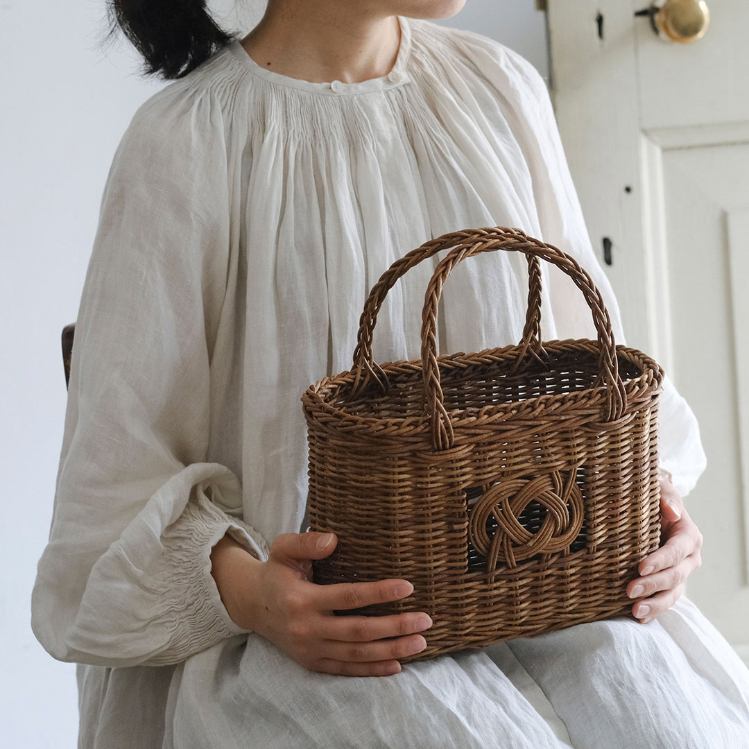 ［宮本工芸］あけびかご　薄型並み編みグニ手 特小（結び入り）