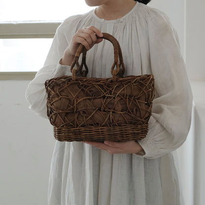［宮本工芸］あけび＋山ぶどうかご　乱れ編み