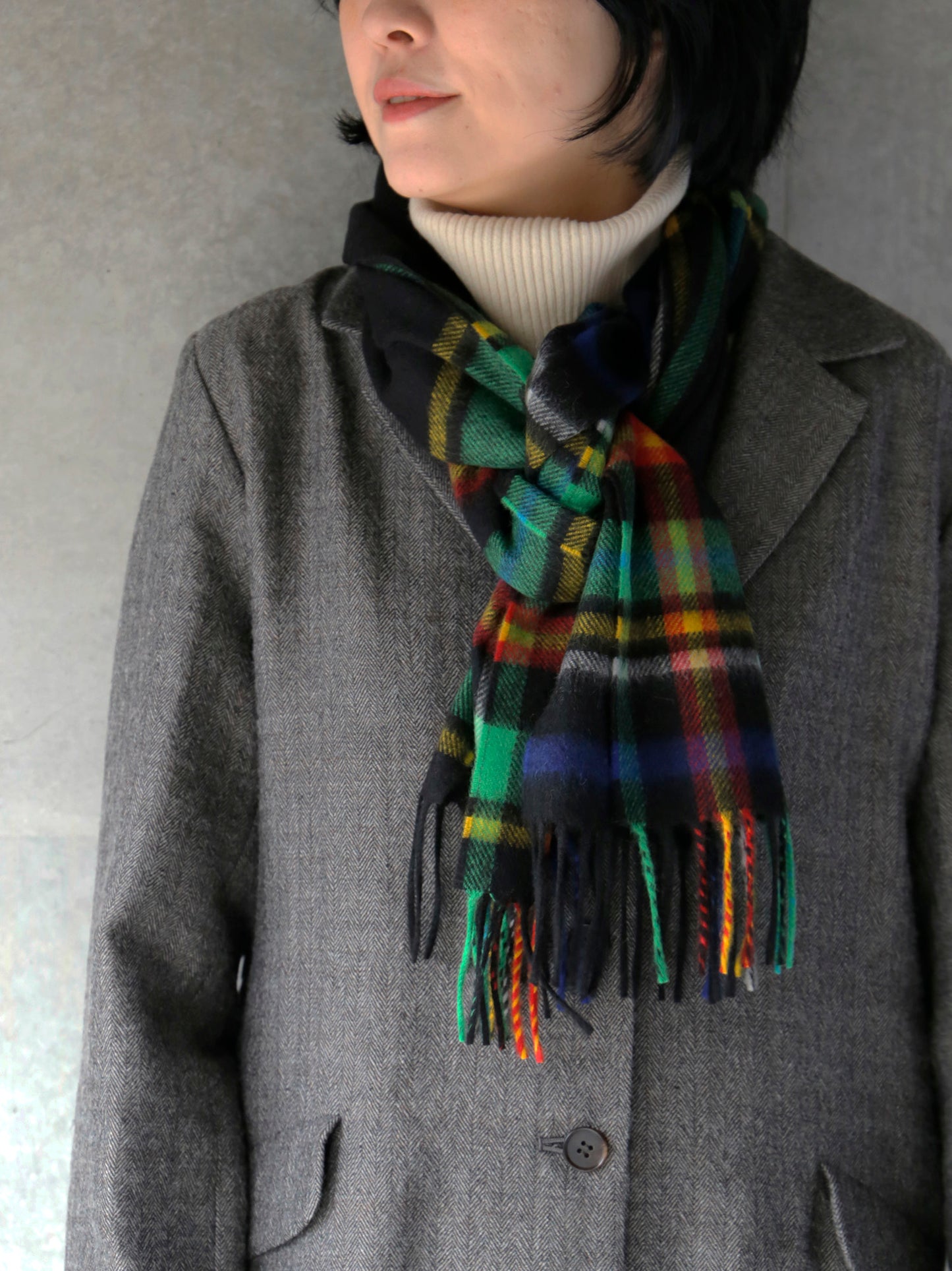 BLACK/MULTI　　コート：アレクサンドル（モデル身長166cm）