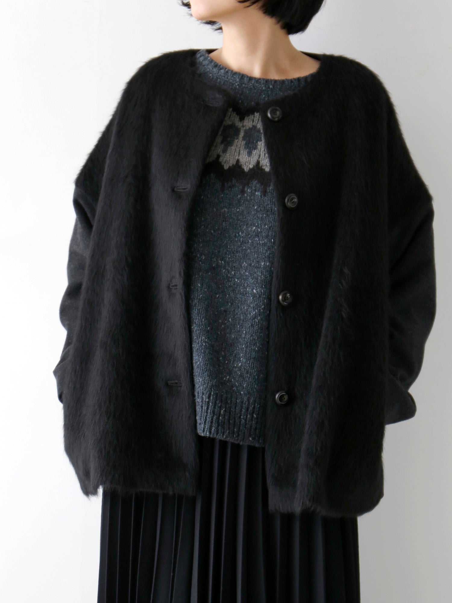 コートを羽織って