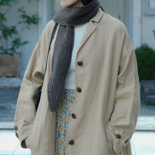【受注商品】手編みカシミヤのミニスカーフ