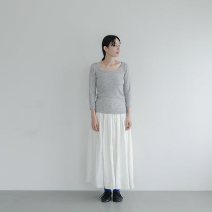 YARN／ティティ・リブ バレエネック 7分袖