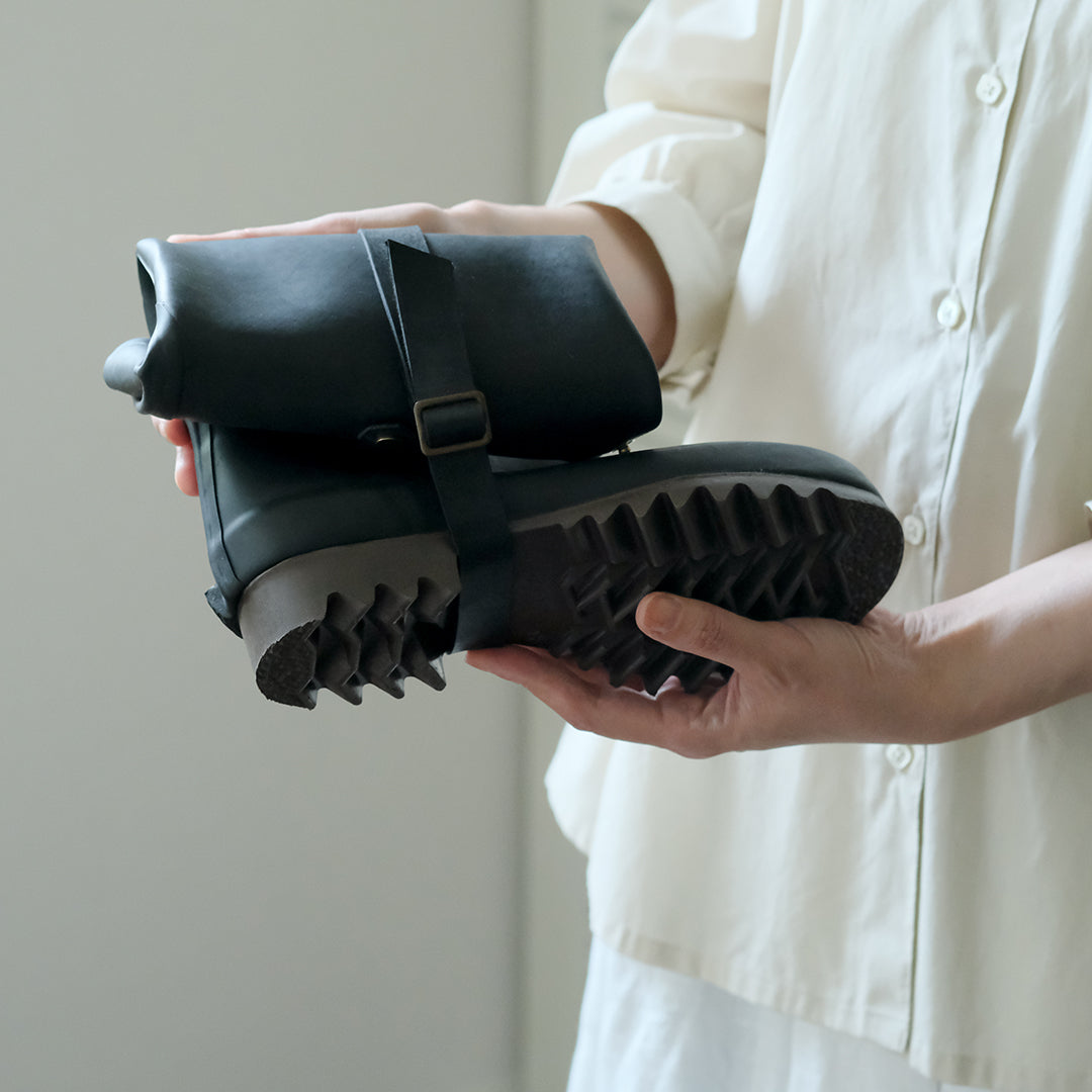 ネイビー エンボス加工 ラバーブーツ ネイビー エンボス加工 ラバーブーツ ネイビー エンボス加工 ラバー