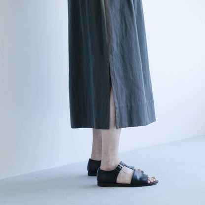 SALUÉ／ワンサイドスリットロングスカート／コットンリネン