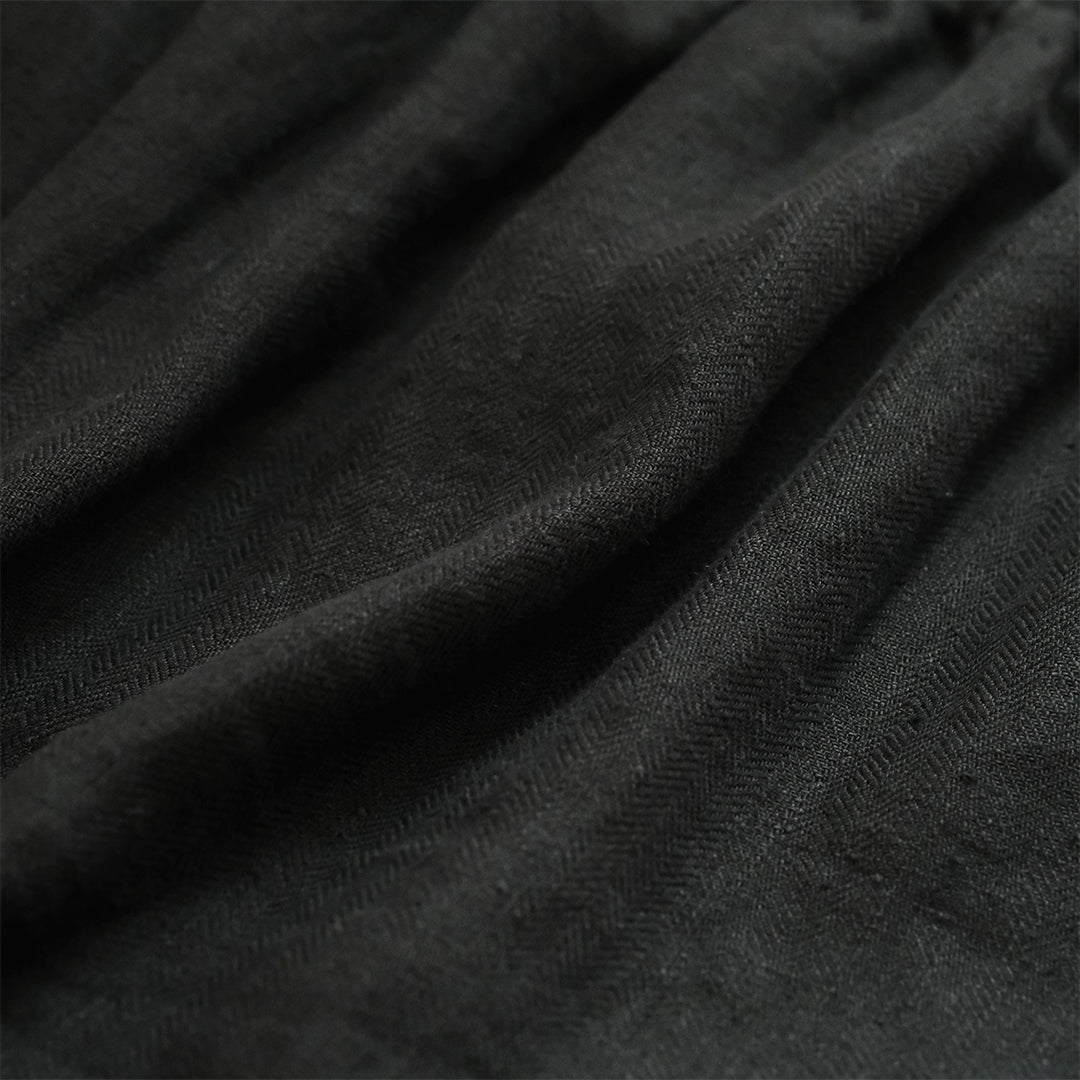 ［SALUÉ］ワンサイドスリットロングスカート／ヘリンボーンリネンformal