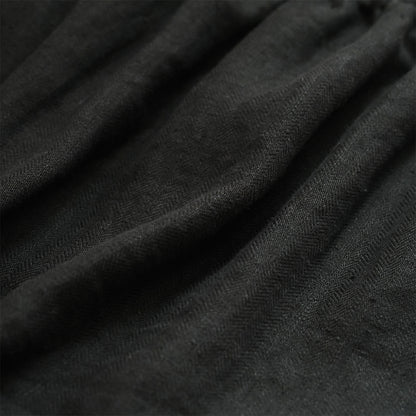 ［SALUÉ］ワンサイドスリットロングスカート／ヘリンボーンリネンformal