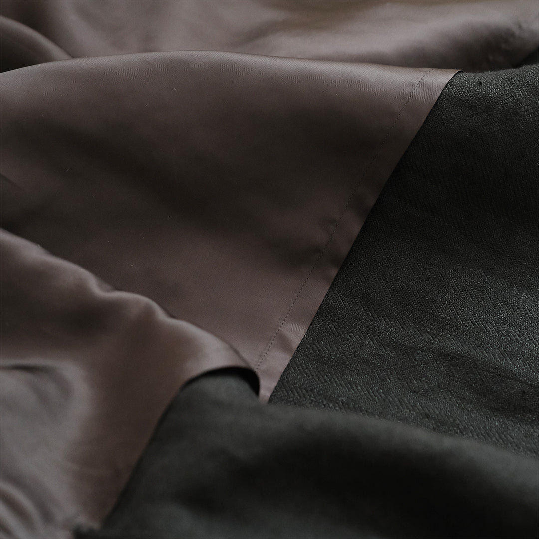 ［SALUÉ］ワンサイドスリットロングスカート／ヘリンボーンリネンformal