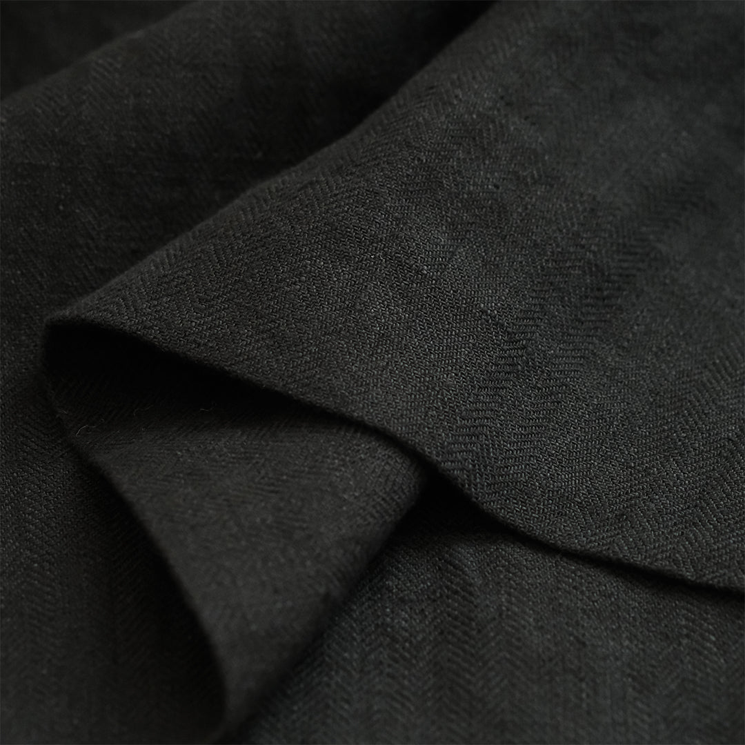 ［SALUÉ］ワンサイドスリットロングスカート／ヘリンボーンリネンformal