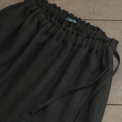 ［SALUÉ］ワンサイドスリットロングスカート／ヘリンボーンリネンformal