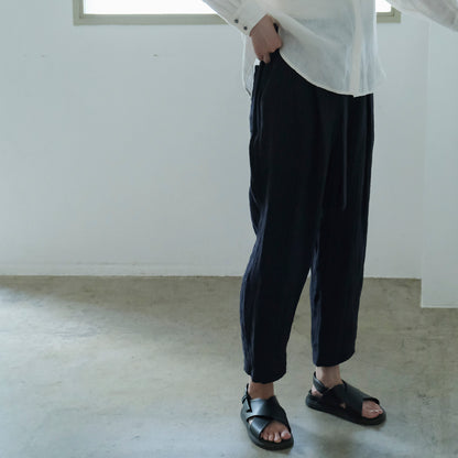 ［SALUÉ］エッグパンツC／ヘリンボーンリネン
